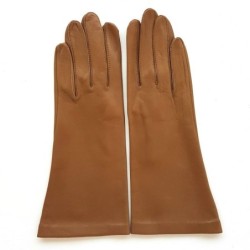 Gants en Cuir d'Agneau Mastic Foncé Coline Non Doublés .