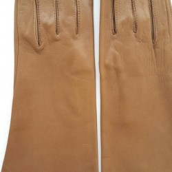 Gants en Cuir d'Agneau Mastic Foncé Coline Non Doublés .