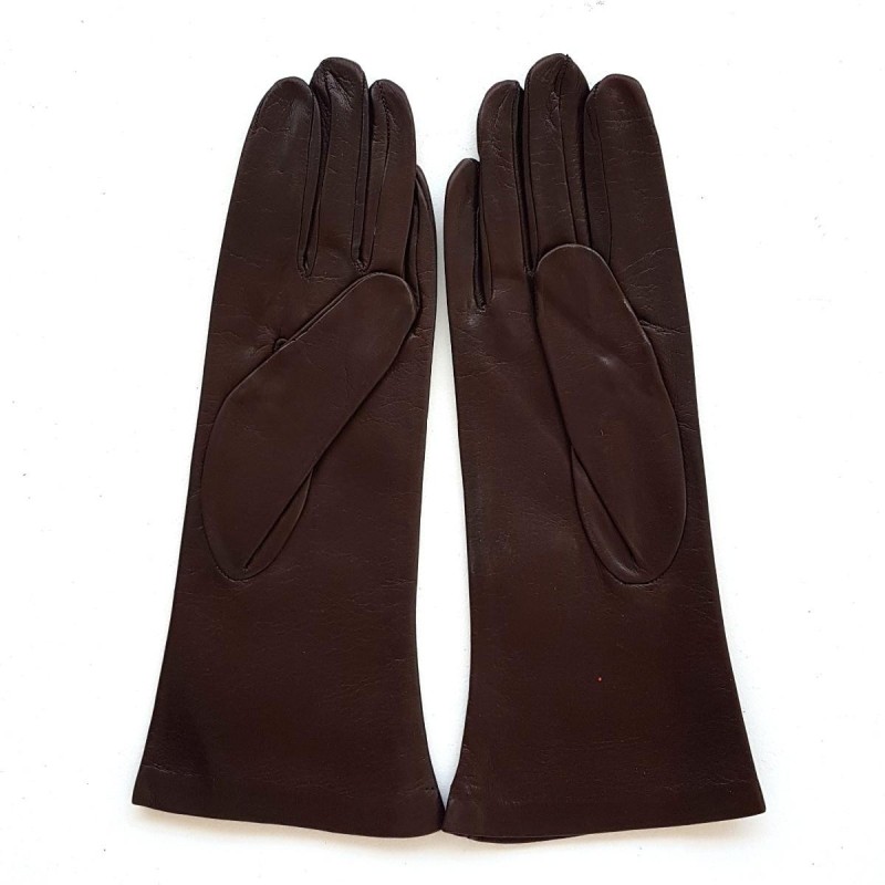 Gants en Cuir d'Agneau Châtaigne Coline Doublés Cachemire.