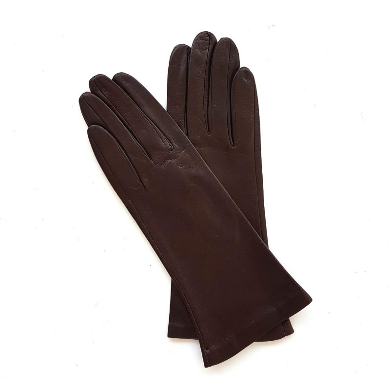 Gants en Cuir d'Agneau Châtaigne Coline Doublés Cachemire.