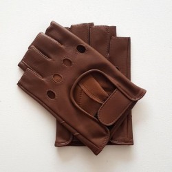 Mitaines en Cuir d'Agneau Biscuit Pilote Non Doublés.