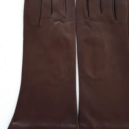 Gants en Cuir d'Agneau Châtaigne Coline Doublés Cachemire.