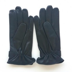 Gants en Cuir d'Agneau Noir Arthur Doublure Soie.