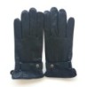 Gants en Cuir d'Agneau Noir Arthur Doublure Soie.