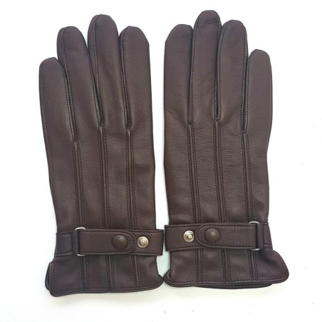 Gants en Cuir d'Agneau Marron Arthur Doublure Cachemire.