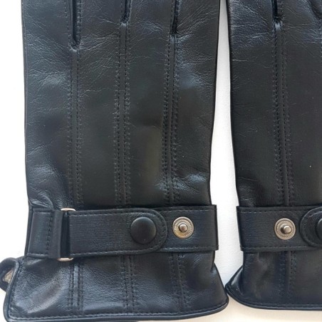 Gants en Cuir d'Agneau Noir Arthur Doublure Cachemire.