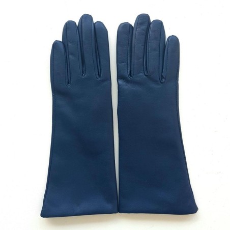 Gants en Cuir d'Agneau Indigo Coline Doublés Cachemire.