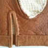 Gants en Cuir de Pécari Crochet Coton Cork Beige Paulina Non Doublés