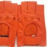 Mitaines en Cuir d'Agneau Orange Pilote Non Doublés.