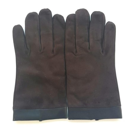 Gants en Cuir Chèvre Velours Agneau Marrons Guilhem Doublés Cachemire.